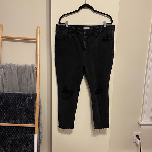 Madewell Petite 10" High-Rise Roadtripper Jeggings Button-Front Edition Size 34P - Picture 5 of 10